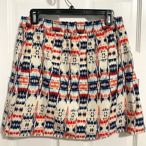 Blue/Red/White Geometric Pattern Skirt - Size S - Picture 1 of 4